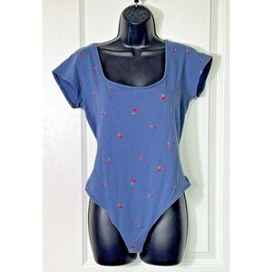 PINK Victoria’s Secret square neck cherry bodysuit Women’s Large